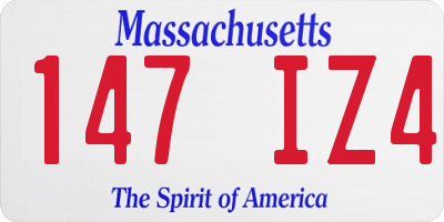 MA license plate 147IZ4