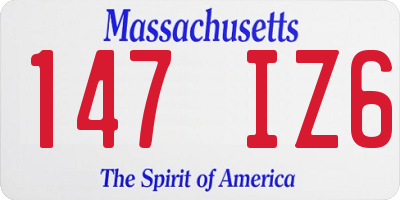 MA license plate 147IZ6