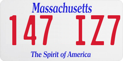 MA license plate 147IZ7