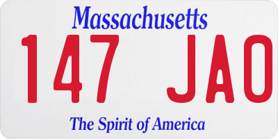 MA license plate 147JA0