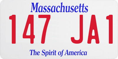 MA license plate 147JA1