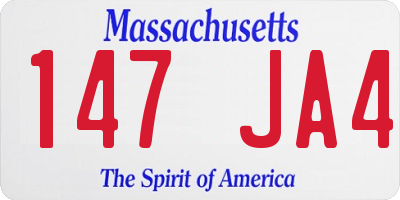 MA license plate 147JA4