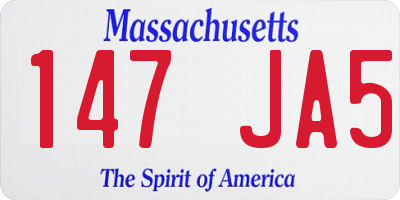 MA license plate 147JA5