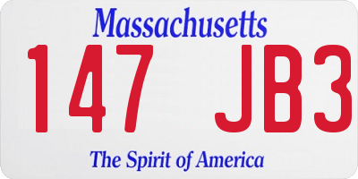 MA license plate 147JB3