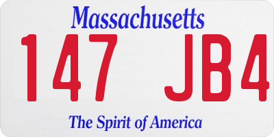 MA license plate 147JB4