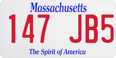 MA license plate 147JB5