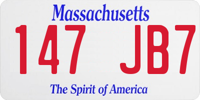 MA license plate 147JB7