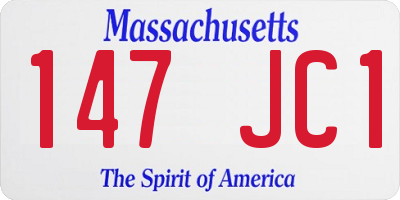 MA license plate 147JC1