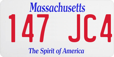 MA license plate 147JC4