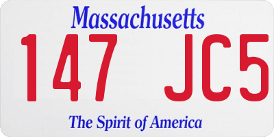 MA license plate 147JC5