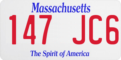 MA license plate 147JC6