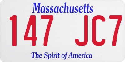 MA license plate 147JC7