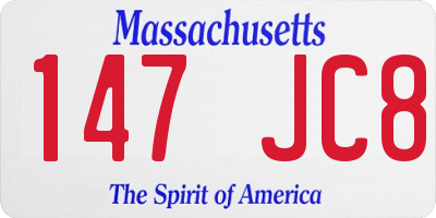 MA license plate 147JC8