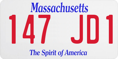 MA license plate 147JD1