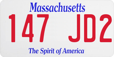 MA license plate 147JD2