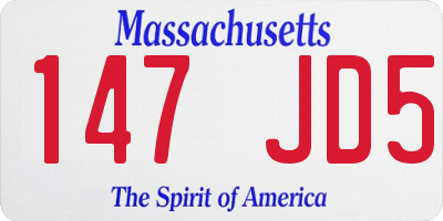 MA license plate 147JD5