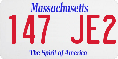 MA license plate 147JE2