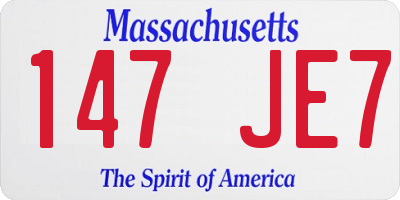MA license plate 147JE7