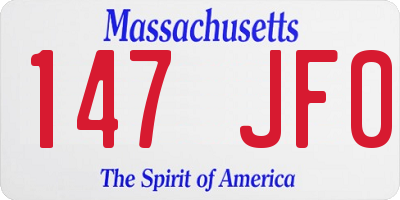 MA license plate 147JF0