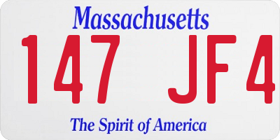 MA license plate 147JF4