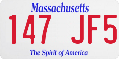 MA license plate 147JF5