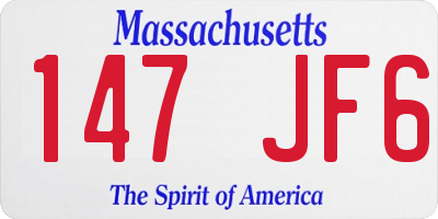 MA license plate 147JF6