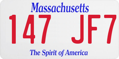 MA license plate 147JF7