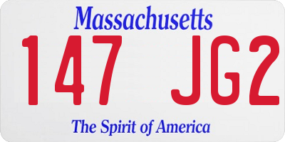 MA license plate 147JG2