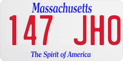 MA license plate 147JH0