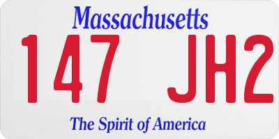 MA license plate 147JH2