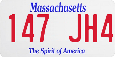 MA license plate 147JH4