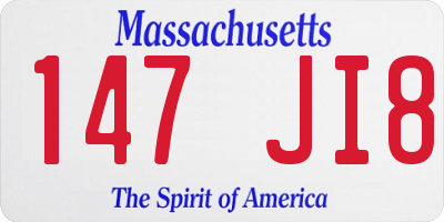 MA license plate 147JI8