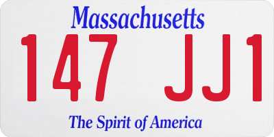 MA license plate 147JJ1