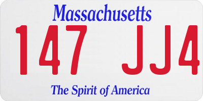 MA license plate 147JJ4