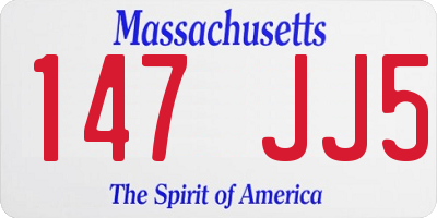 MA license plate 147JJ5