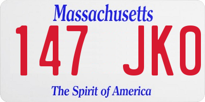 MA license plate 147JK0