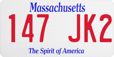 MA license plate 147JK2