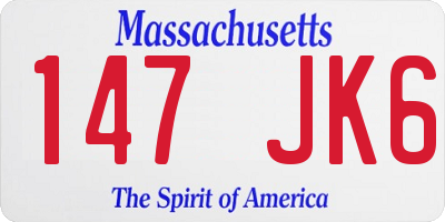 MA license plate 147JK6