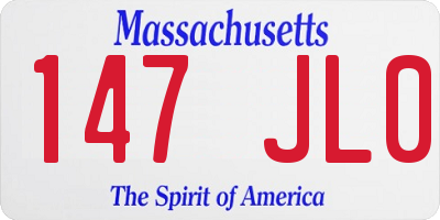 MA license plate 147JL0