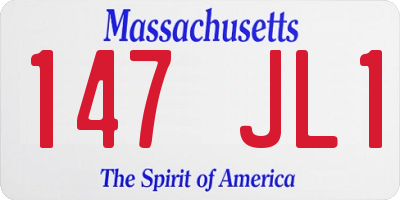 MA license plate 147JL1