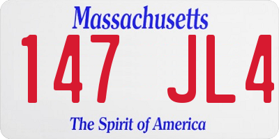 MA license plate 147JL4