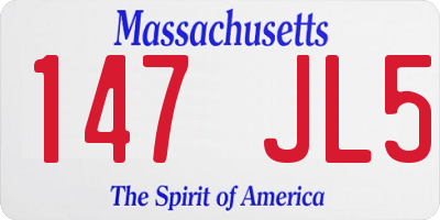MA license plate 147JL5