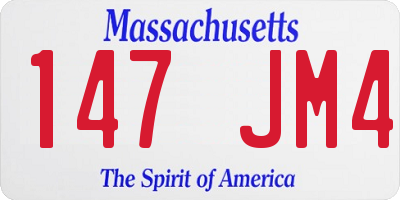 MA license plate 147JM4