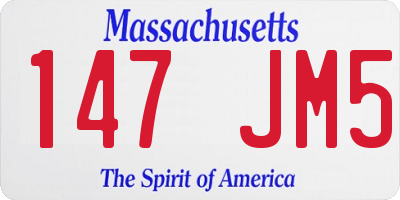 MA license plate 147JM5
