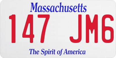 MA license plate 147JM6
