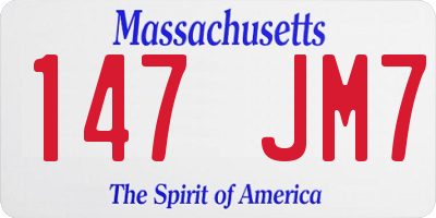 MA license plate 147JM7