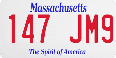 MA license plate 147JM9