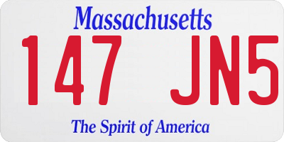 MA license plate 147JN5