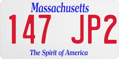 MA license plate 147JP2