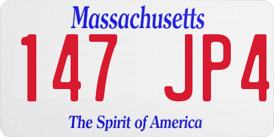 MA license plate 147JP4